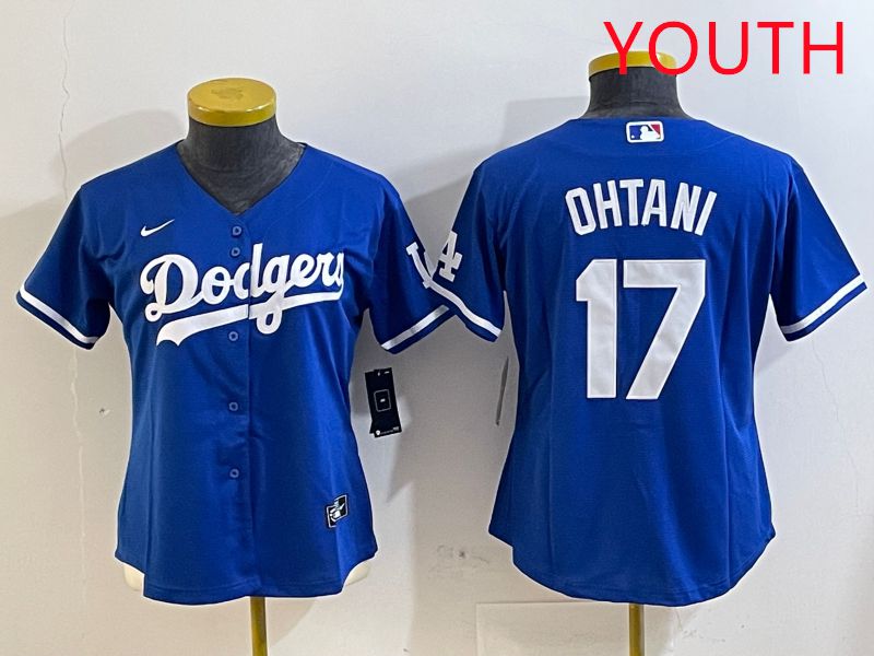 Youth Los Angeles Dodgers #17 Ohtani Blue Game 2025 Nike MLB Jersey style 318->youth mlb jersey->Youth Jersey